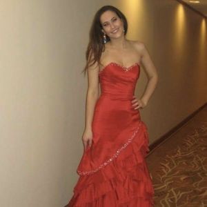 Red formal dress pageant prom wedding